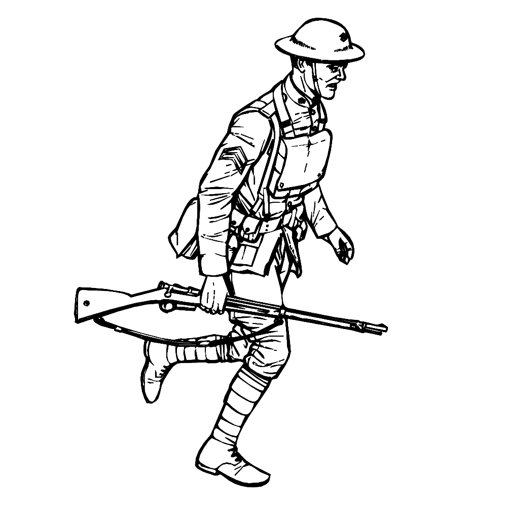 Plansa de colorat cu Militar 28 21